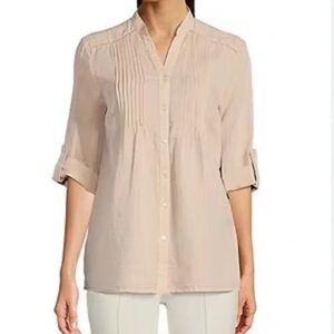 J. McLaughlin Linen Button Up Riviera Tunic Size XL